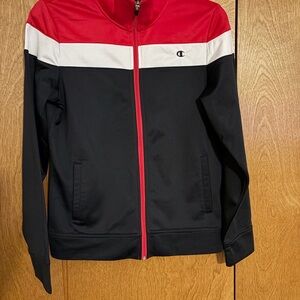 Champion Red White Black Zip-Up Track Jacket